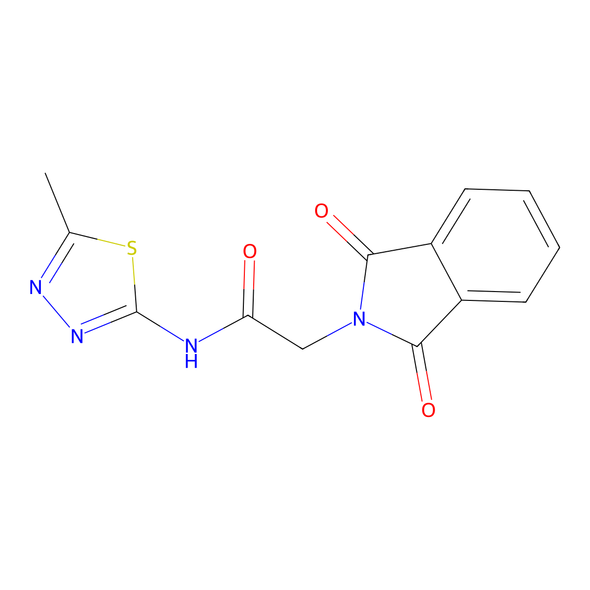 2-(1,3-dioxoisoindol-2-yl)-N-(5-methyl-1,3,4-thiadiazol-2-yl)acetamide molecular structure, CAS 304003-80-3