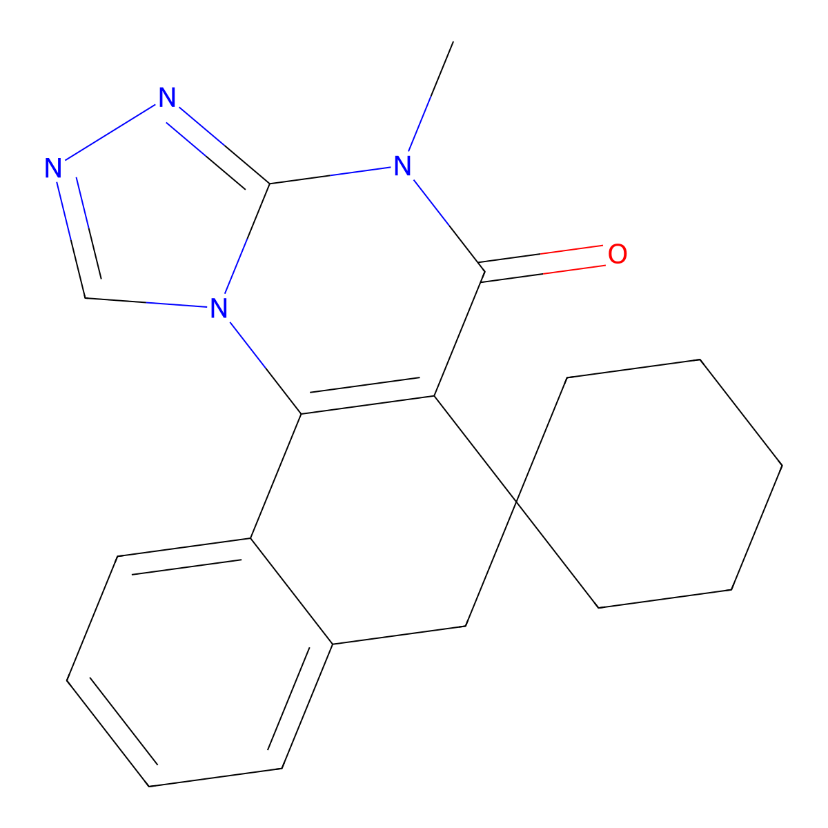 4-methyl-6,7-dihydrospiro(benzo[h][1,2,4]triazolo[4,3-a]quinazoline-6,1'-cyclohexane)-5(4H)-one molecular structure, CAS 304012-25-7