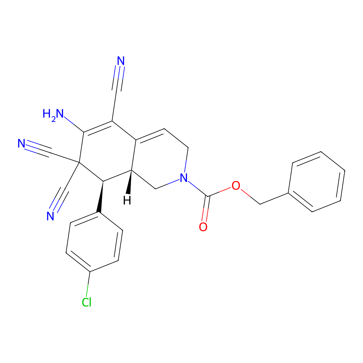 benzyl 6-amino-8-(4-chlorophenyl)-5,7,7-tricyano-3,7,8,8a-tetrahydro-2(1H)-isoquinolinecarboxylate molecular structure, CAS 304012-91-7