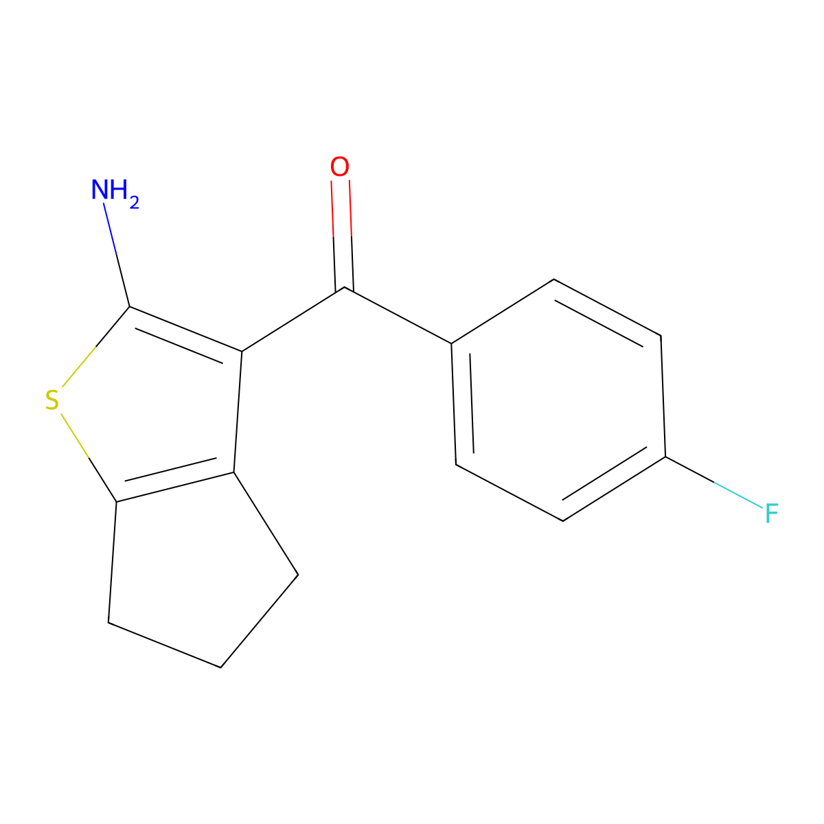 3-(4-fluorobenzoyl)-4H,5H,6H-cyclopenta[b]thiophen-2-amine molecular structure, CAS 304018-03-9