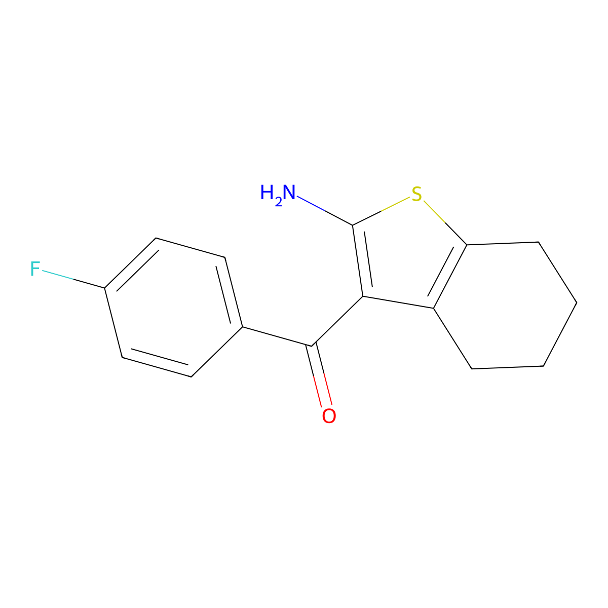 (2-Amino-4,5,6,7-tetrahydrobenzo[b]thiophen-3-yl)(4-fluorophenyl)methanone molecular structure, CAS 304018-11-9
