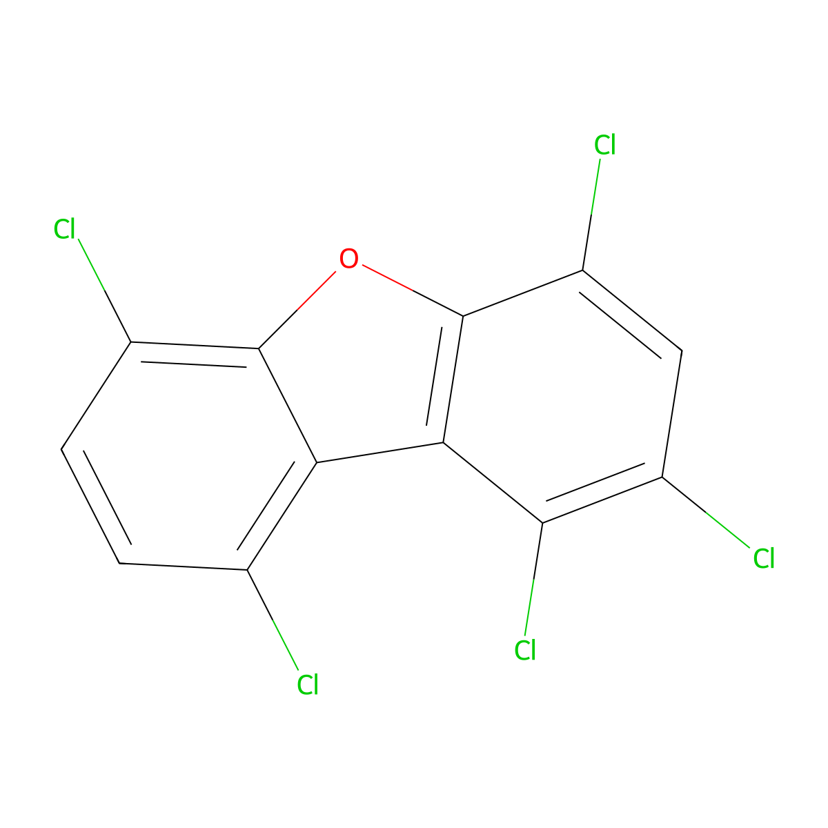 1,2,4,6,9-Pentachlorodibenzofuran molecular structure, CAS 30402-15-4
