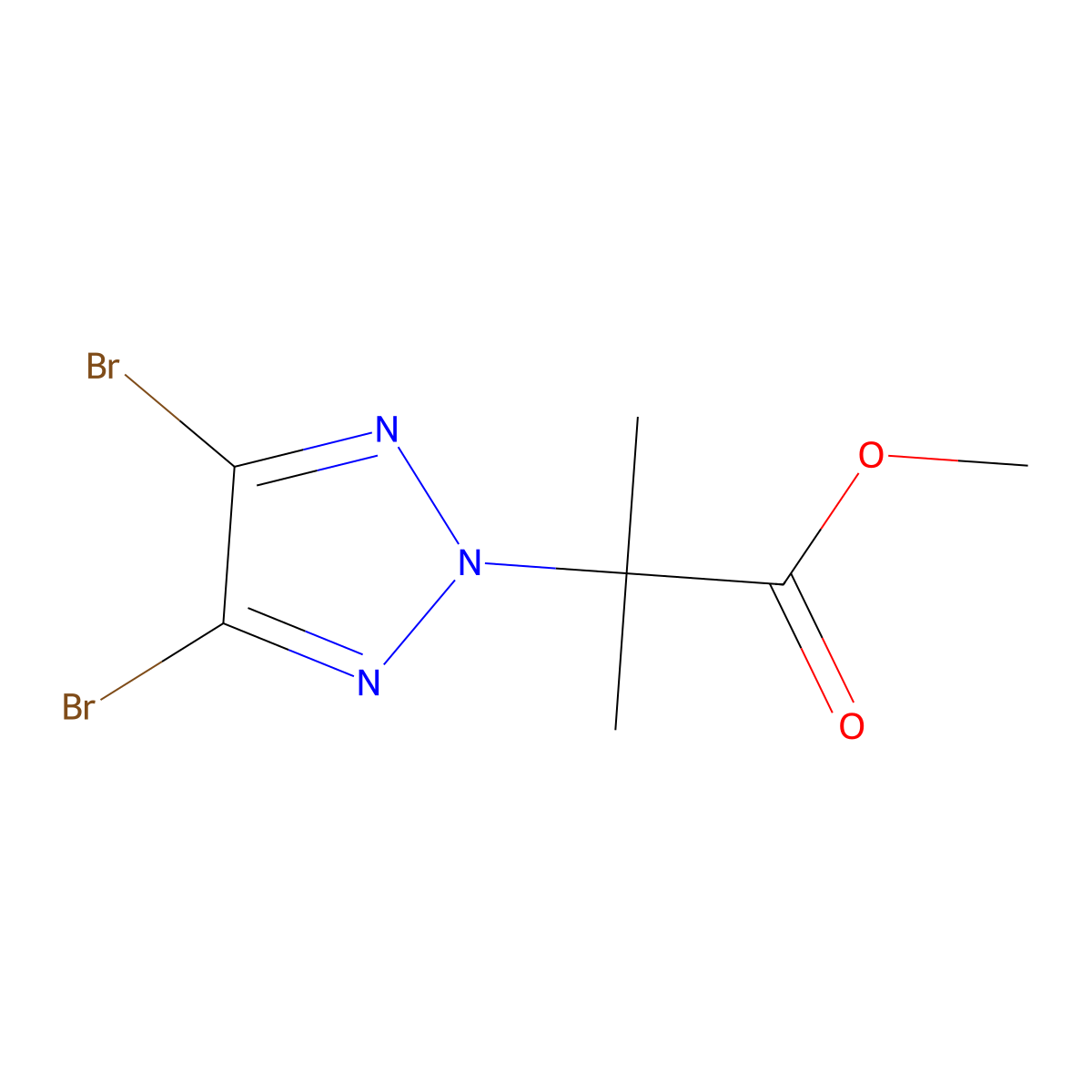 Methyl 2-(4,5-dibromo-2H-1,2,3-triazol-2-yl)-2-methylpropanoate molecular structure, CAS 3040274-55-0