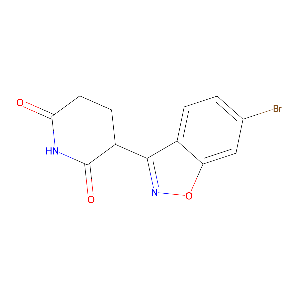 3-(6-Bromobenzo[D]isoxazol-3-YL)piperidine-2,6-dione molecular structure, CAS 3040304-84-2