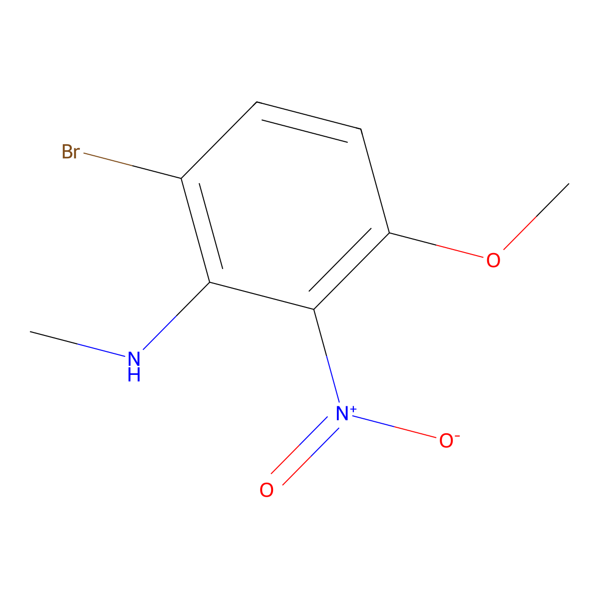 6-Bromo-3-methoxy-N-methyl-2-nitroaniline molecular structure, CAS 3040385-97-2