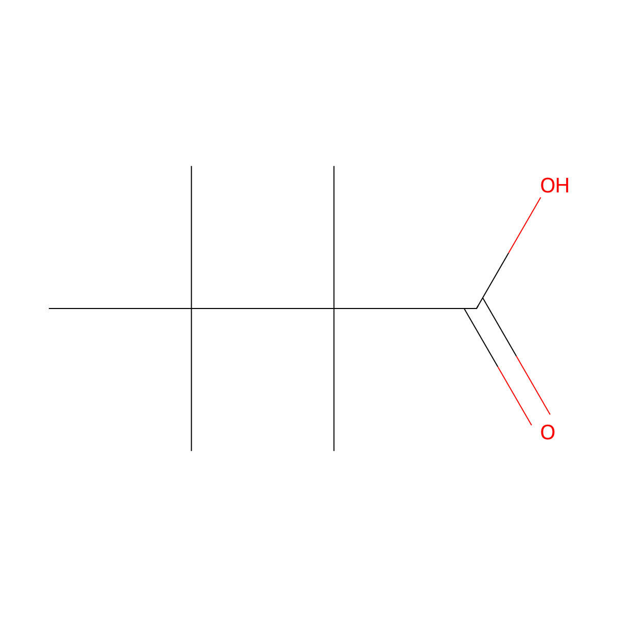 2,2,3,3-Tetramethylbutanoic acid molecular structure, CAS 30407-41-1