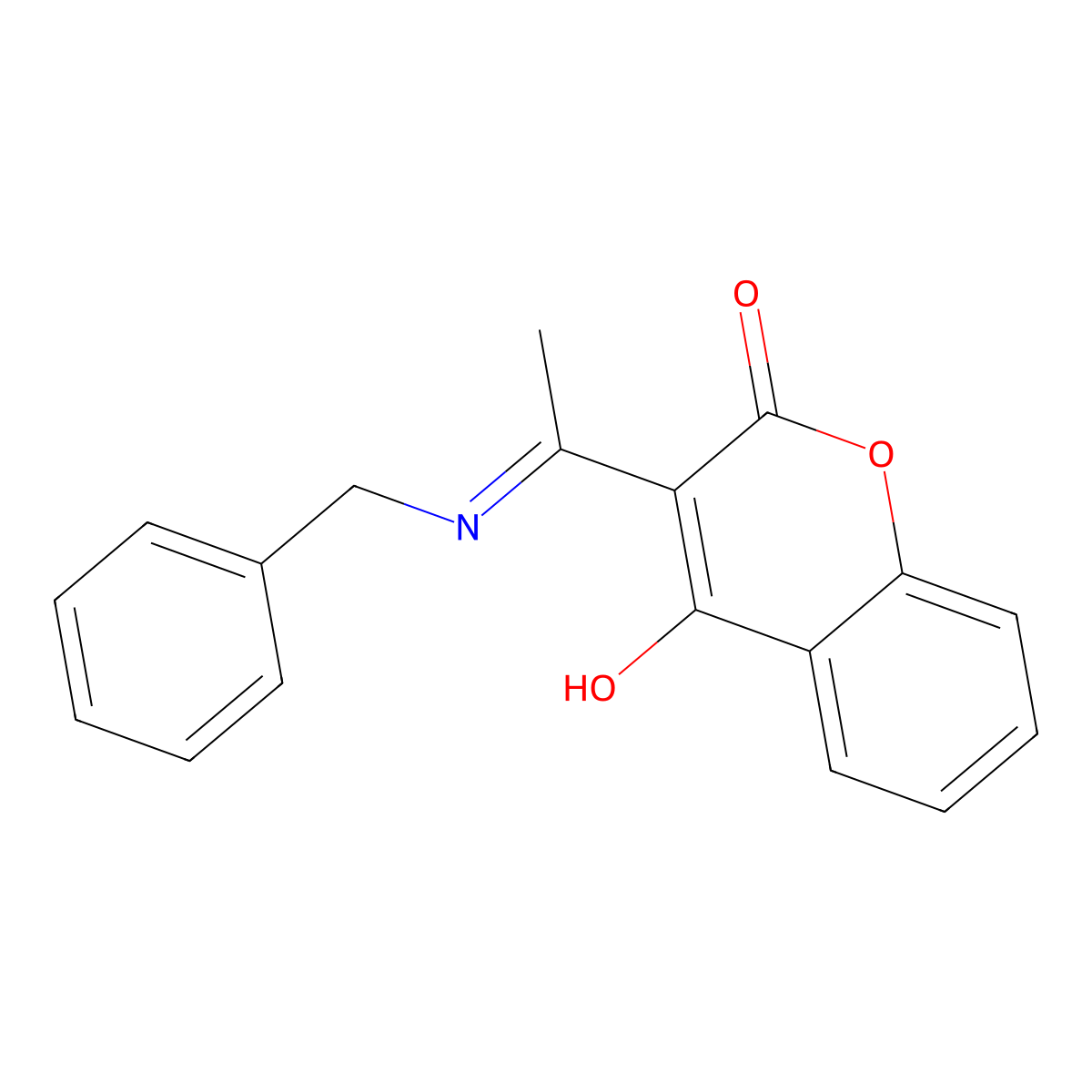 (E)-3-(1-(Benzylimino)ethyl)-4-hydroxy-2H-chromen-2-one molecular structure, CAS 30408-07-2