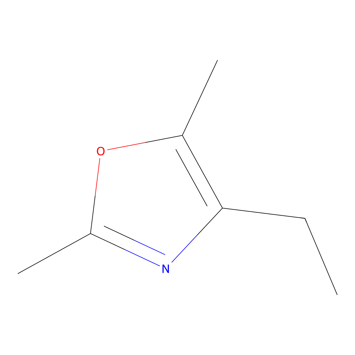 4-Ethyl-2,5-dimethyloxazole molecular structure, CAS 30408-61-8