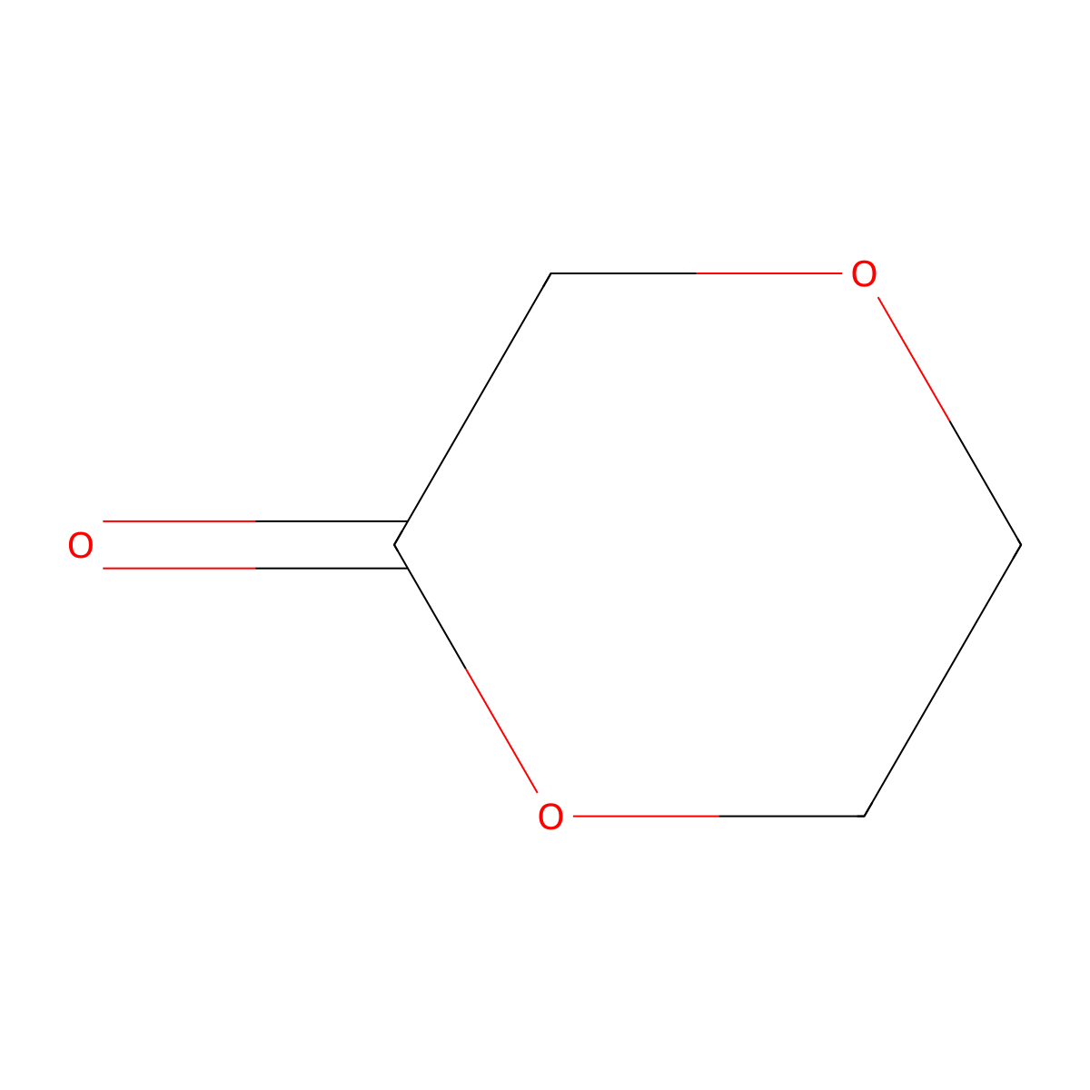 Dioxanone molecular structure, CAS 3041-16-5