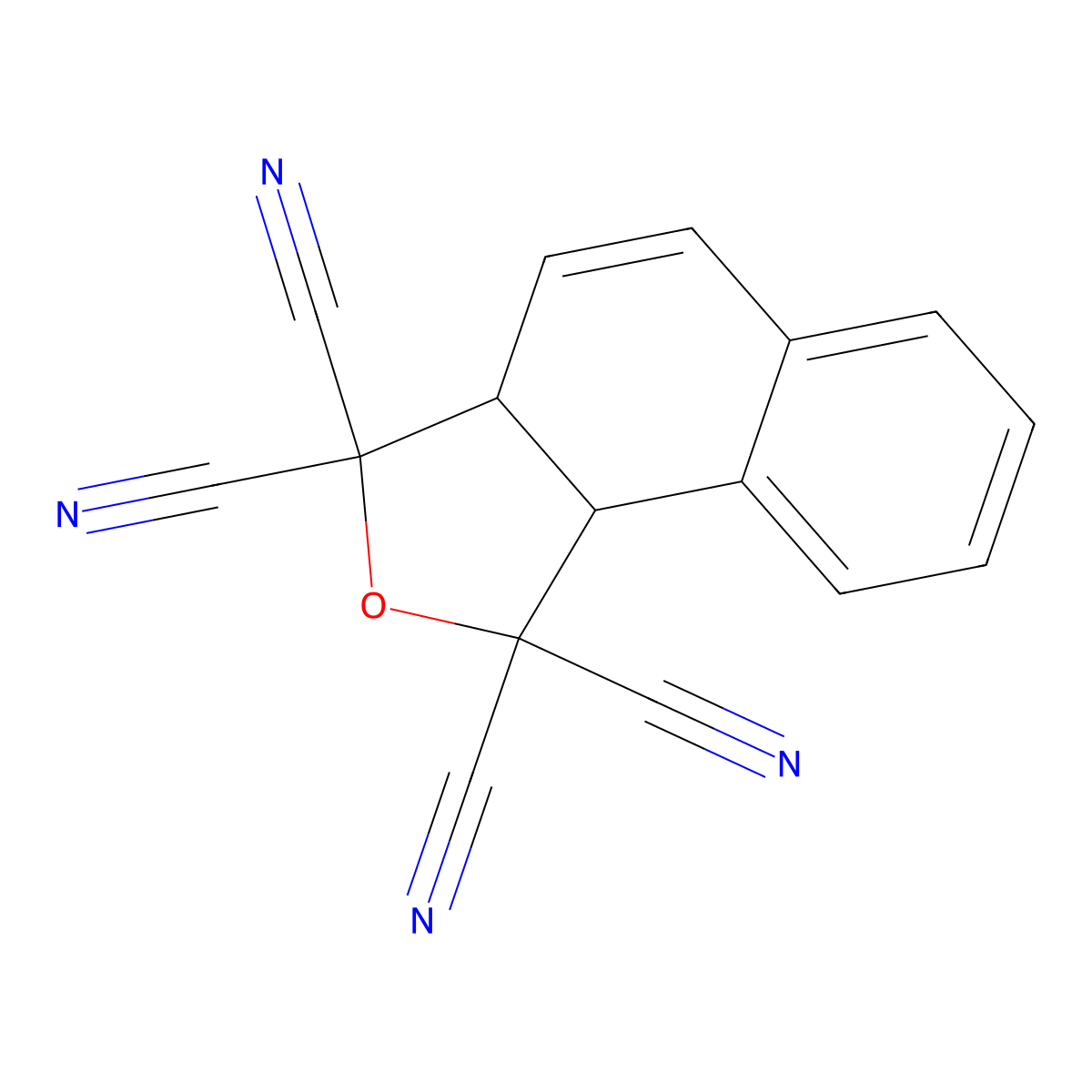 3a,9b-Dihydronaphtho[1,2-c]furan-1,1,3,3-tetracarbonitrile molecular structure, CAS 3041-43-8