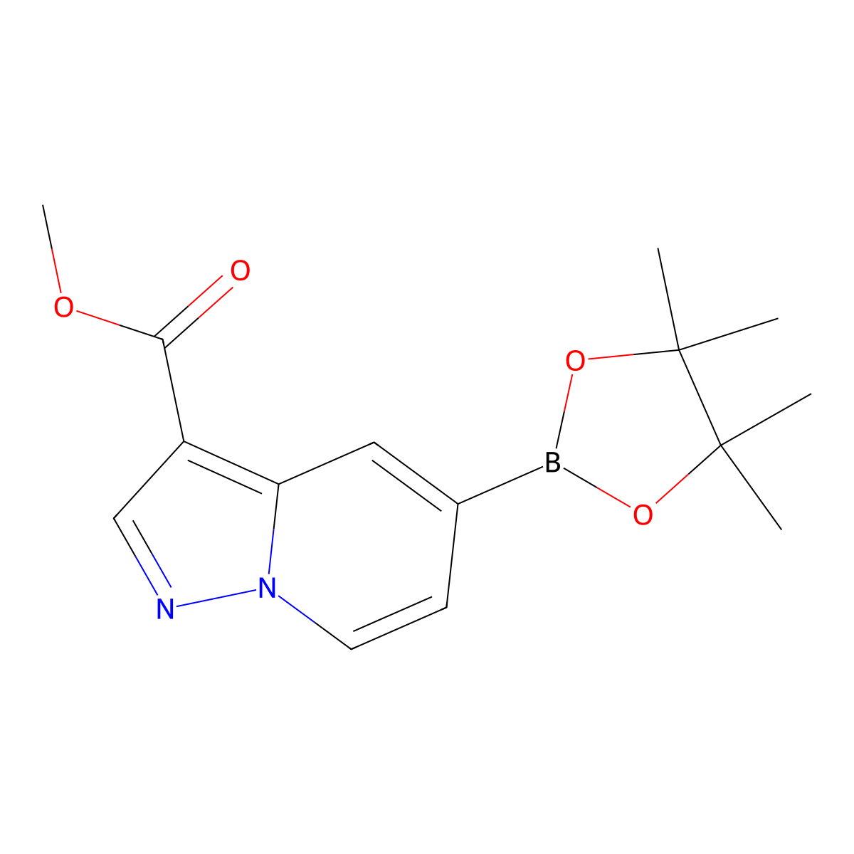 Methyl 5-(4,4,5,5-tetramethyl-1,3,2-dioxaborolan-2-yl)pyrazolo[1,5-a]pyridine-3-carboxylate molecular structure, CAS 3041026-82-5