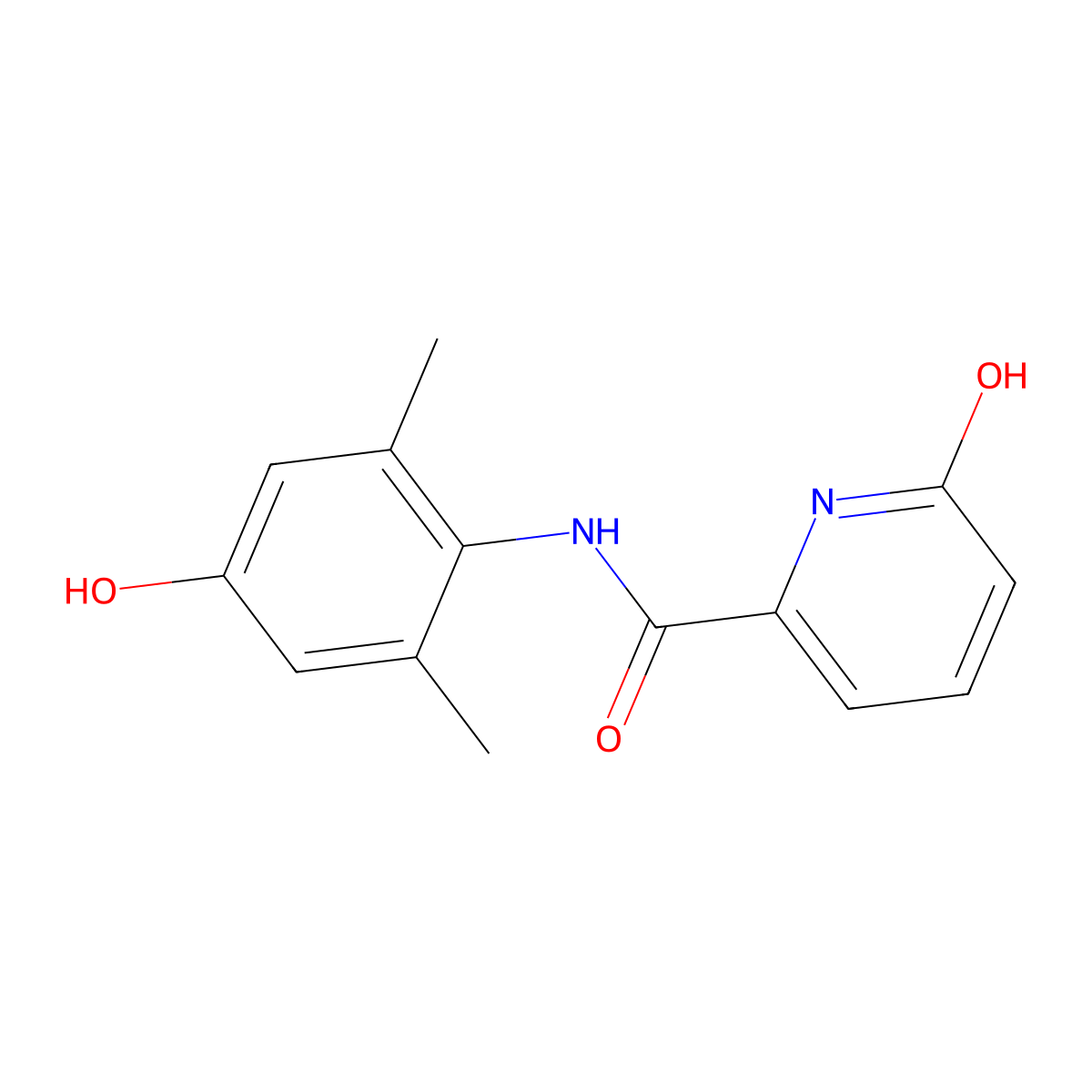 N-(4-hydroxy-2,6-dimethylphenyl)-6-oxo-1H-pyridine-2-carboxamide molecular structure, CAS 3041044-52-1