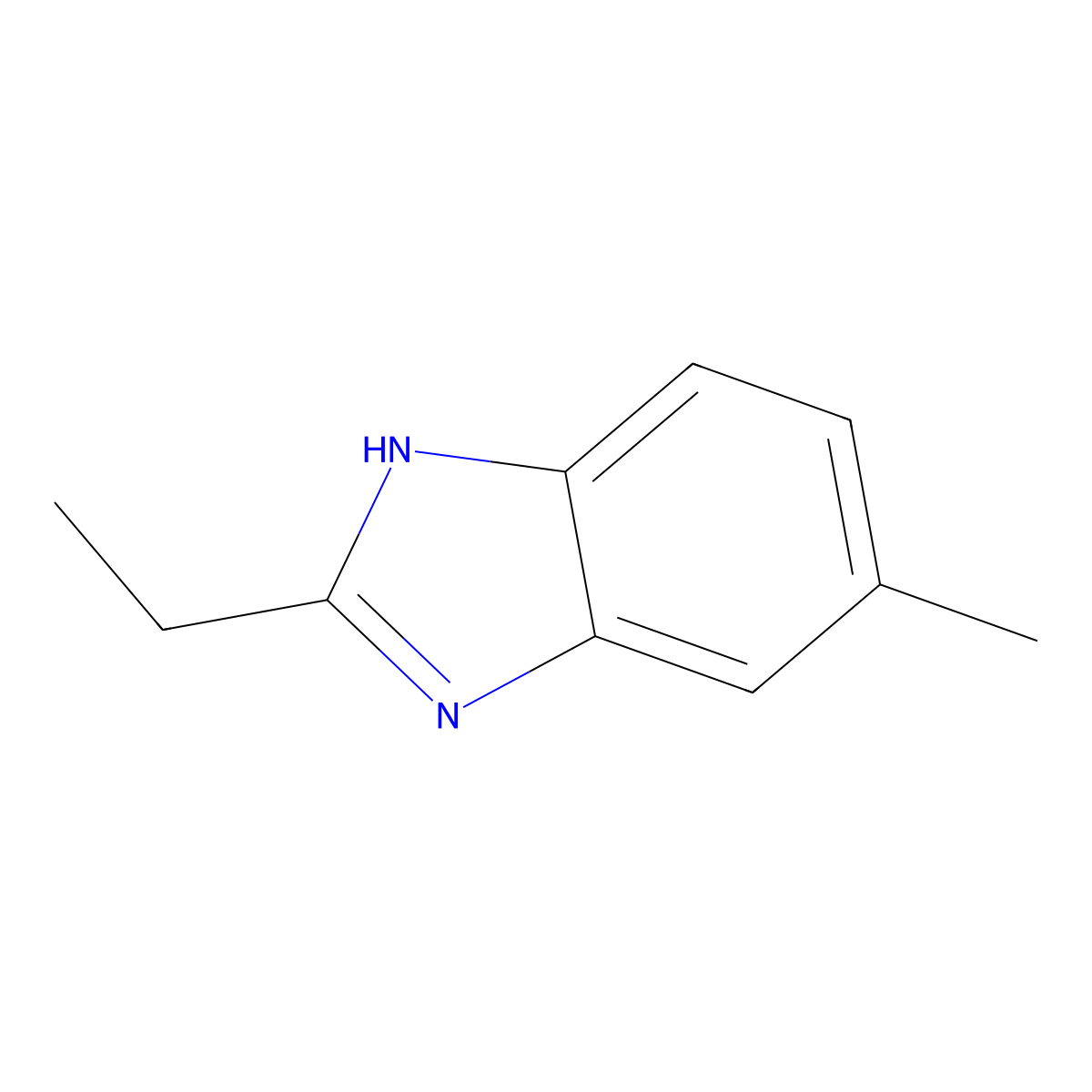 2-Ethyl-5-methylbenzimidazole molecular structure, CAS 30411-81-5