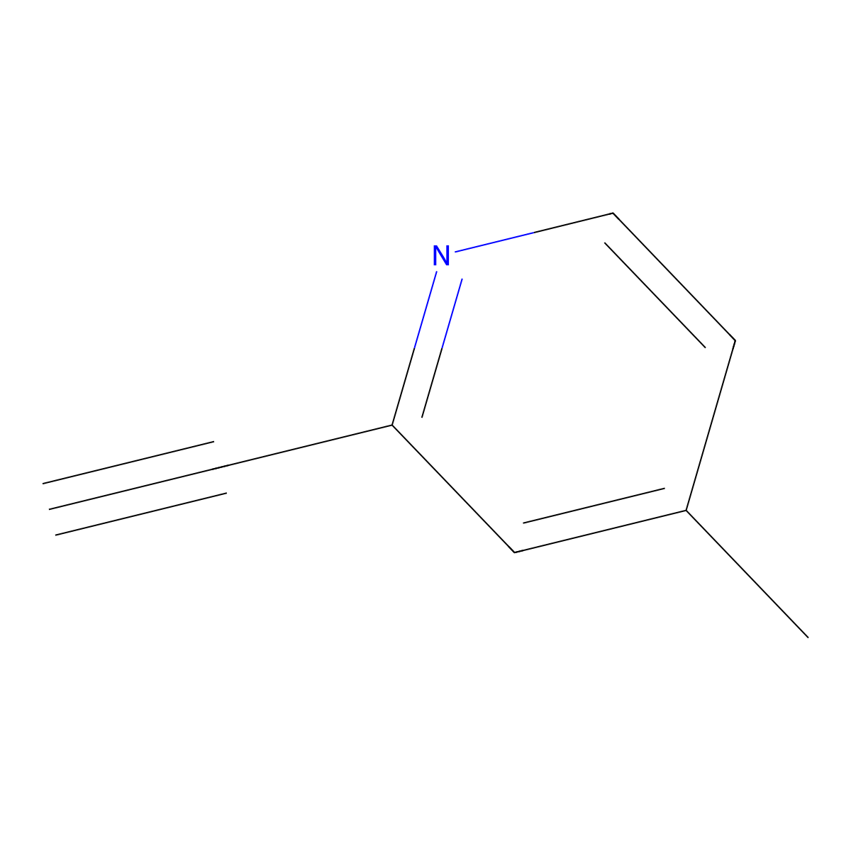 2-Ethynyl-4-methylpyridine molecular structure, CAS 30413-54-8