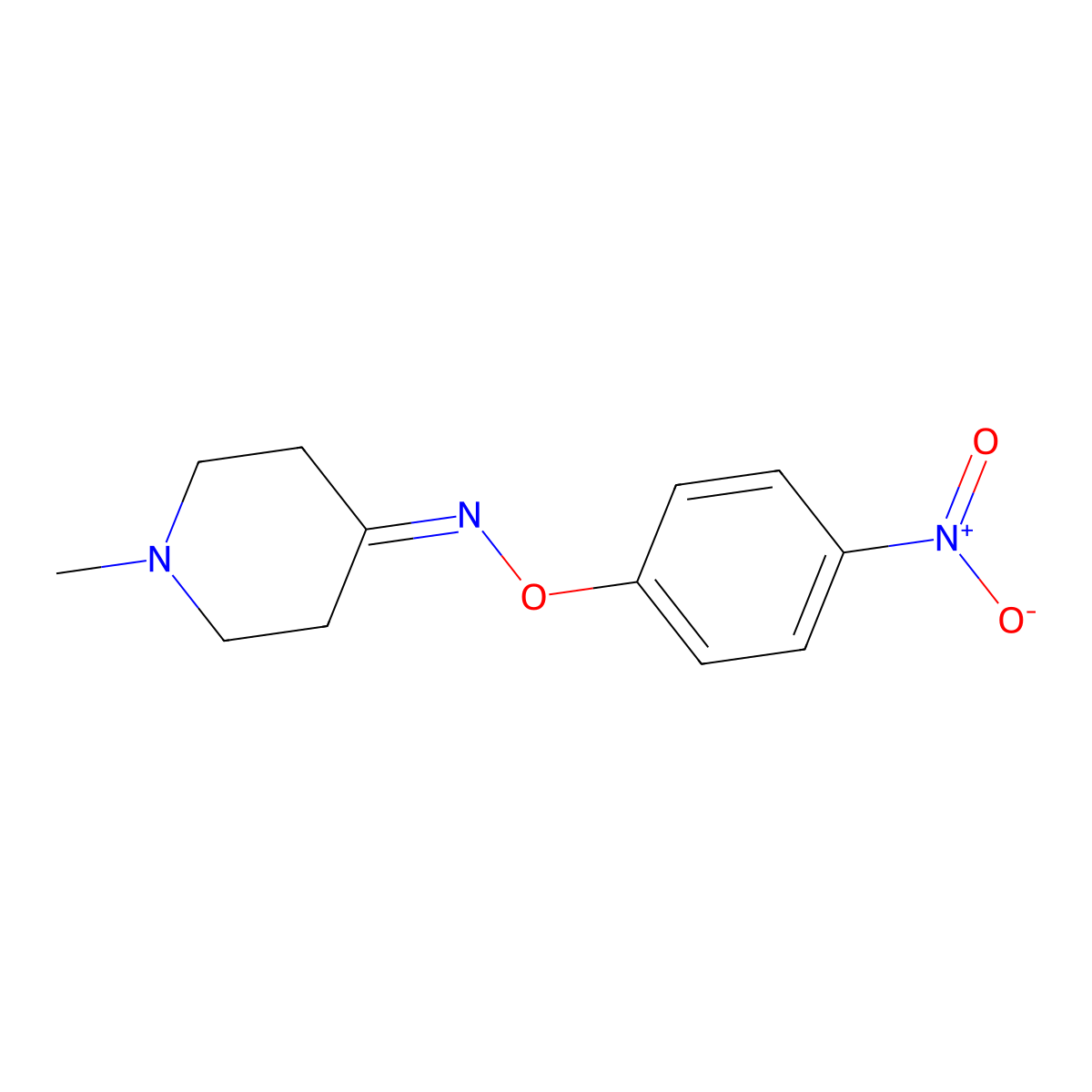 1-methyl-N-(4-nitrophenoxy)piperidin-4-imine molecular structure, CAS 30417-87-9