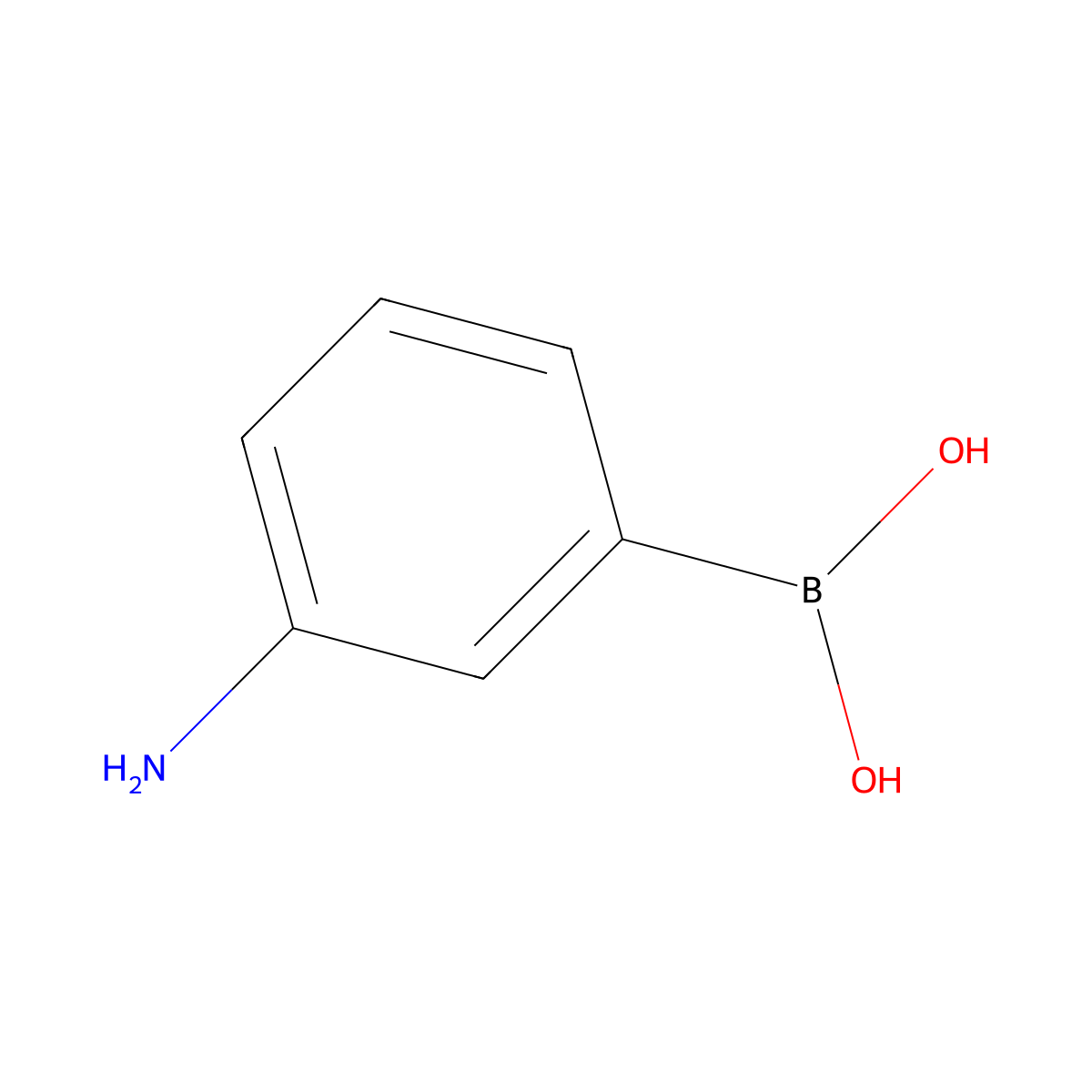 3-Aminophenylboronic acid molecular structure, CAS 30418-59-8