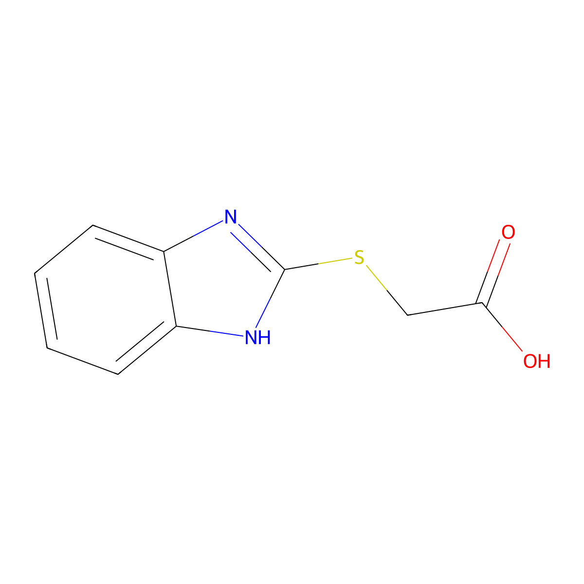 (2-Benzimidazolylthio)-acetic acid molecular structure, CAS 3042-00-0