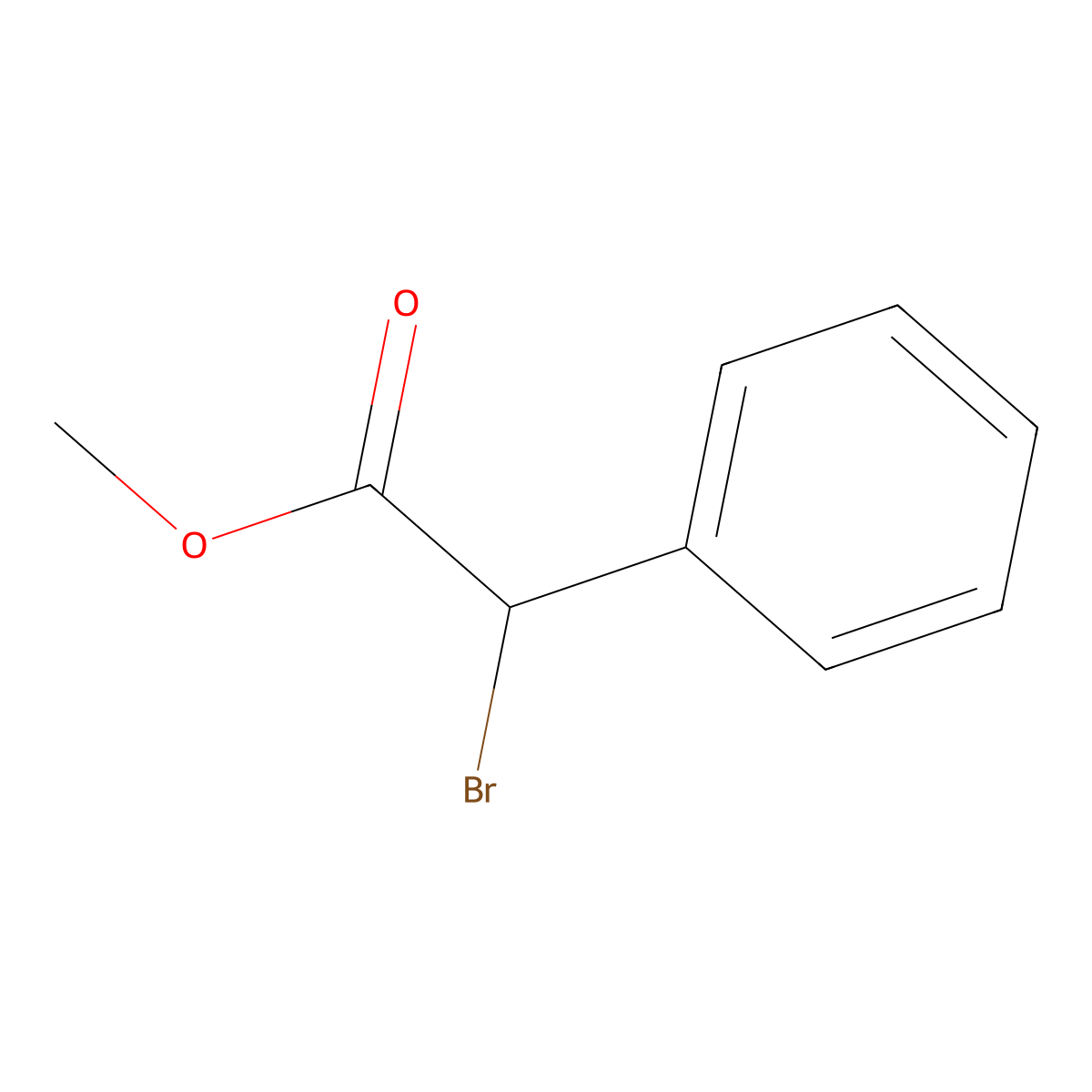 Benzeneacetic acid, alpha-bromo-, methyl ester molecular structure, CAS 3042-81-7
