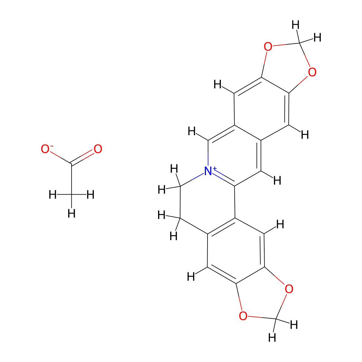Pseudocoptisine acetate molecular structure, CAS 30426-66-5