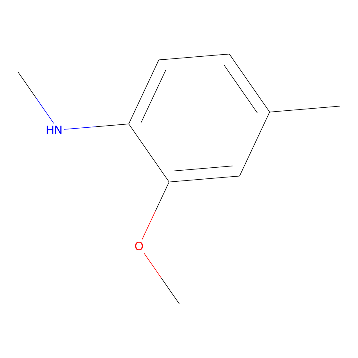 2-methoxy-N,4-dimethylaniline molecular structure, CAS 30427-09-9