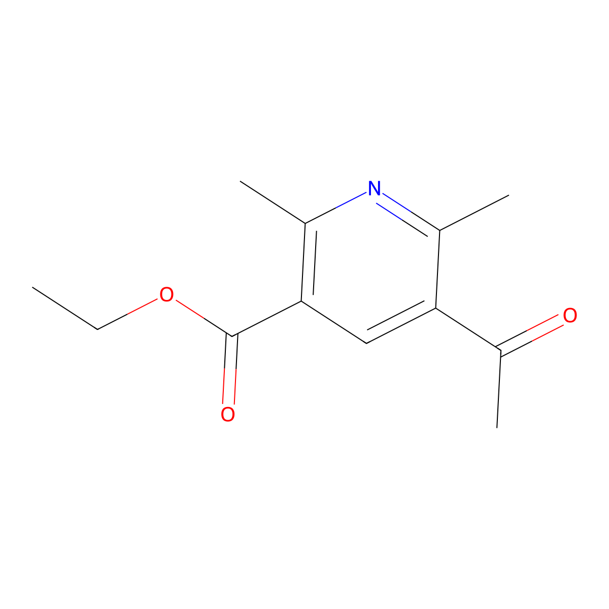 Ethyl 5-acetyl-2,6-dimethylpyridine-3-carboxylate molecular structure, CAS 30428-66-1