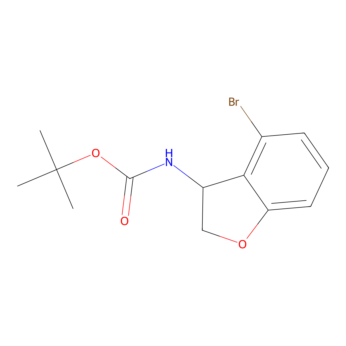 4-Bromo-N-Boc-2,3-dihydrobenzofuran-3-amine molecular structure, CAS 3042831-29-5