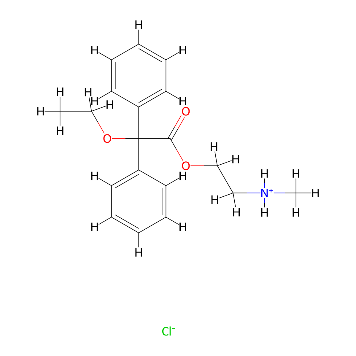 2-(Methylamino)ethyl ethoxy(diphenyl)acetate--hydrogen chloride (1/1) molecular structure, CAS 3043-16-1