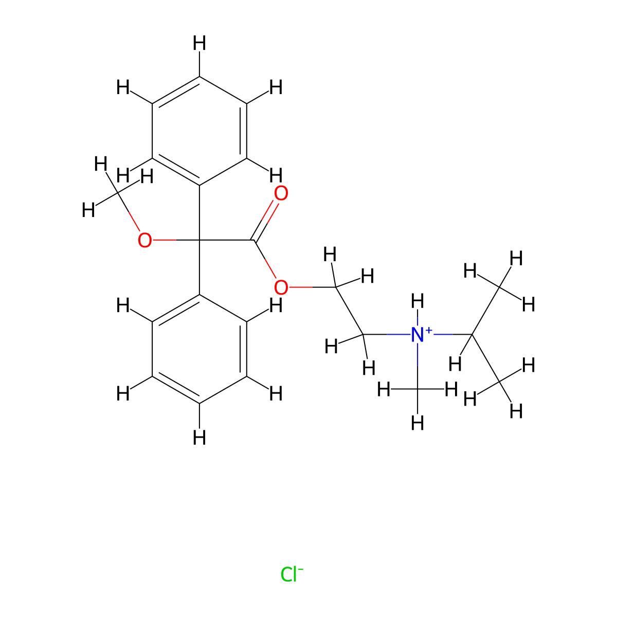 Acetic acid, 2,2-diphenyl-2-methoxy-, (2-(N-isopropyl-N-methylamino)ethyl) ester, hydrochloride molecular structure, CAS 3043-21-8
