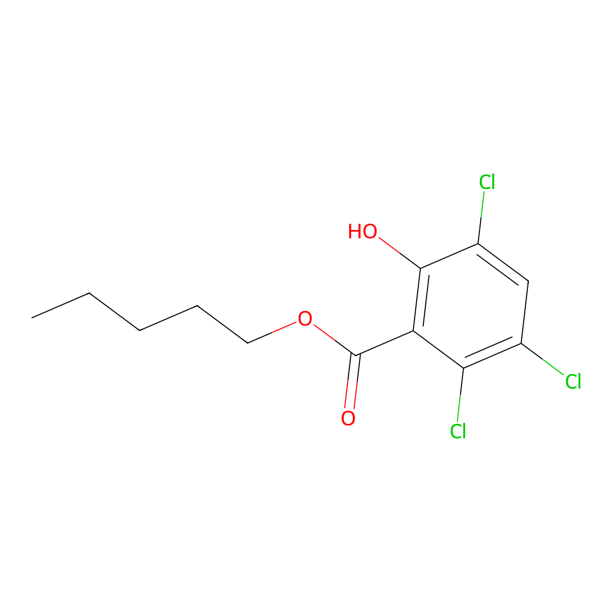 Pentyl 3,5,6-trichlorosalicylate molecular structure, CAS 30431-53-9