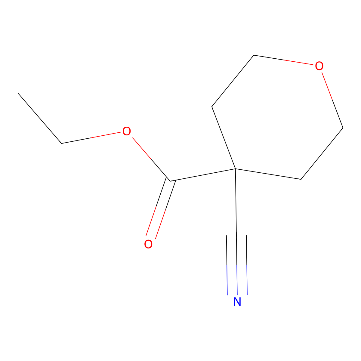 Ethyl 4-cyanooxane-4-carboxylate molecular structure, CAS 30431-99-3