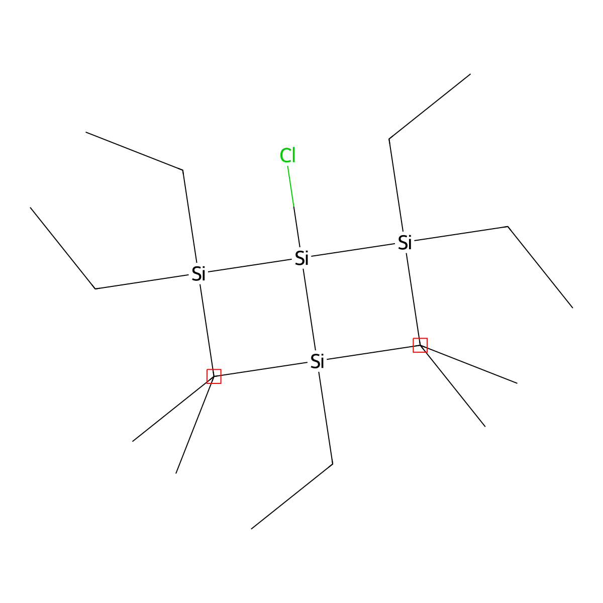 2-Chloro-1,1,1,3,3,3-hexaethyl-2-(triethylsilyl)trisilane molecular structure, CAS 30432-47-4