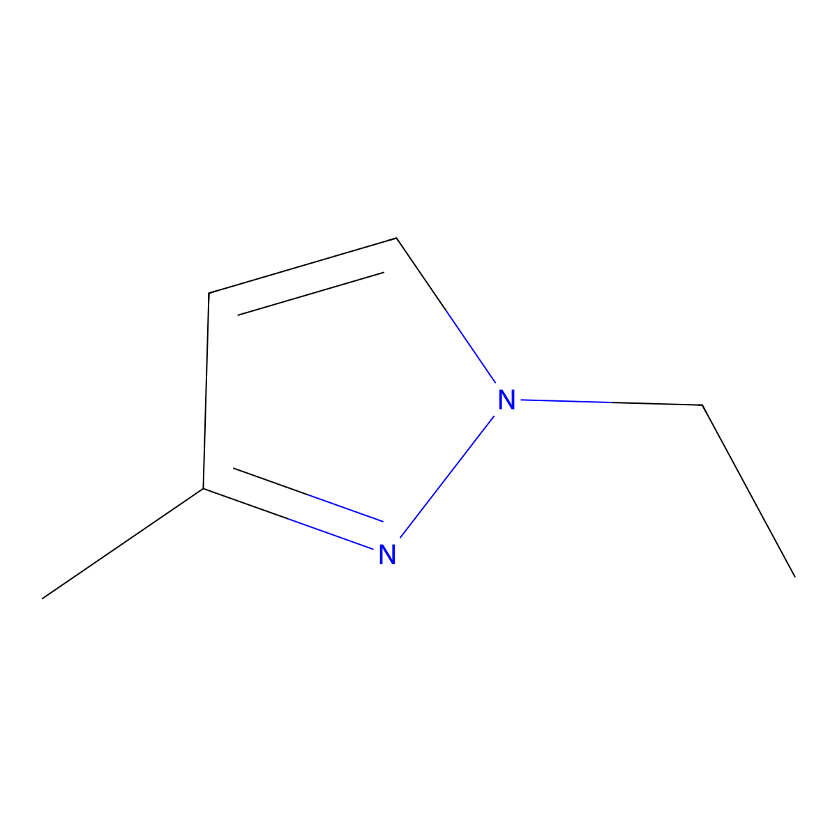 1-ethyl-3-methyl-1H-pyrazole molecular structure, CAS 30433-57-9