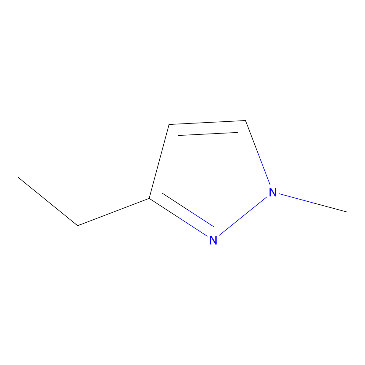 3-Ethyl-1-methyl-1H-pyrazole molecular structure, CAS 30433-58-0