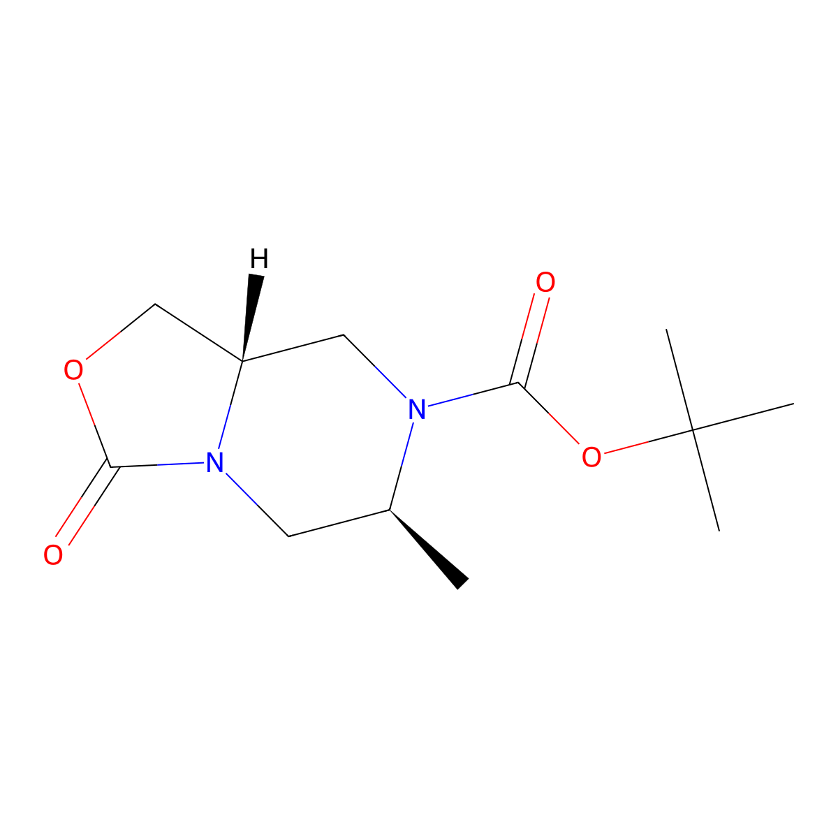 Tert-butyl (6S,8AS)-6-methyl-3-oxotetrahydro-3H-oxazolo[3,4-A]pyrazine-7(1H)-carboxylate molecular structure, CAS 3043464-18-9