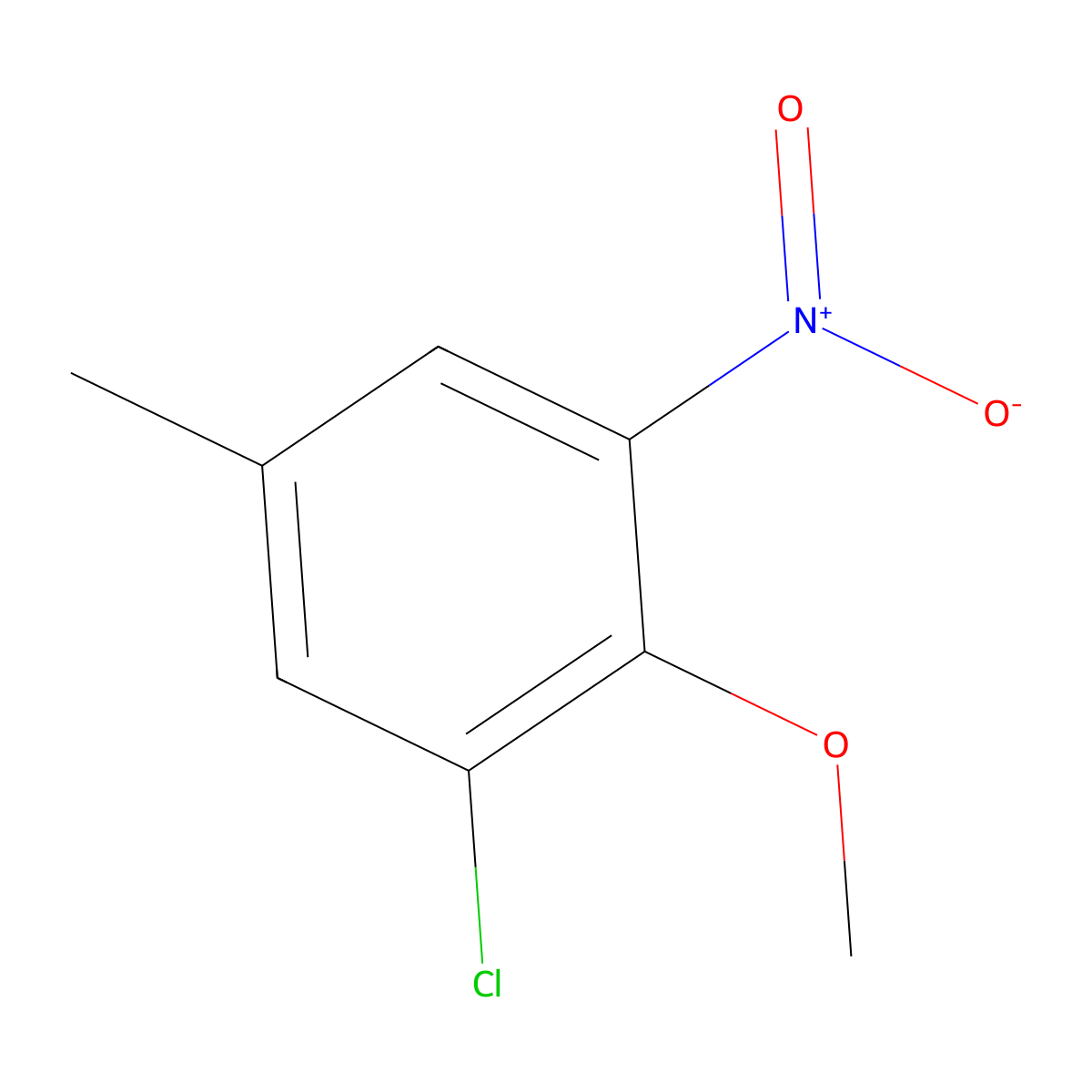 1-Chloro-2-methoxy-5-methyl-3-nitrobenzene molecular structure, CAS 30435-35-9
