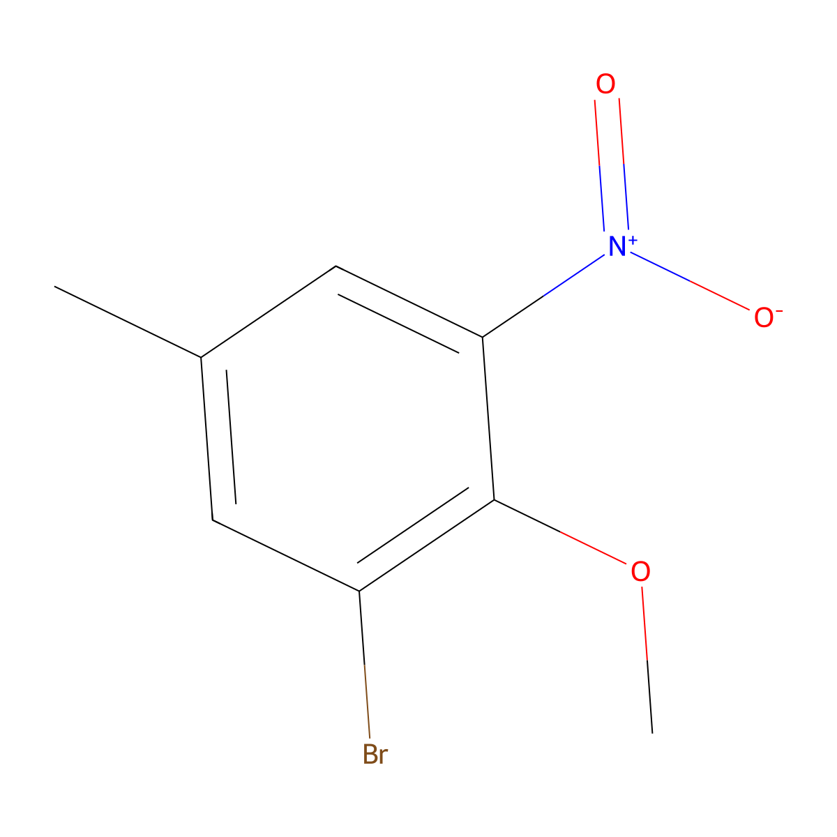 1-Bromo-2-methoxy-5-methyl-3-nitrobenzene molecular structure, CAS 30435-75-7