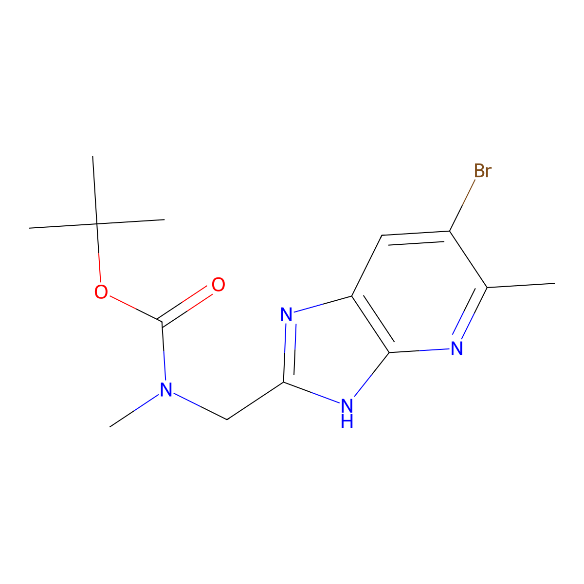 1-(6-Bromo-5-methyl-3H-imidazo[4,5-B]pyridin-2-YL)-N-boc-N-methylmethanamine molecular structure, CAS 3043651-80-2