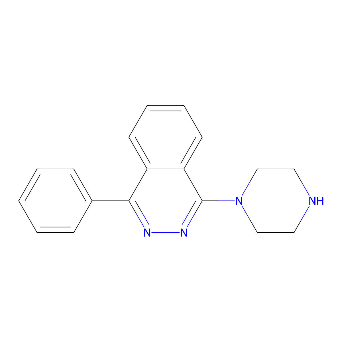 1-Phenyl-4-(piperazin-1-yl)phthalazine molecular structure, CAS 30437-09-3