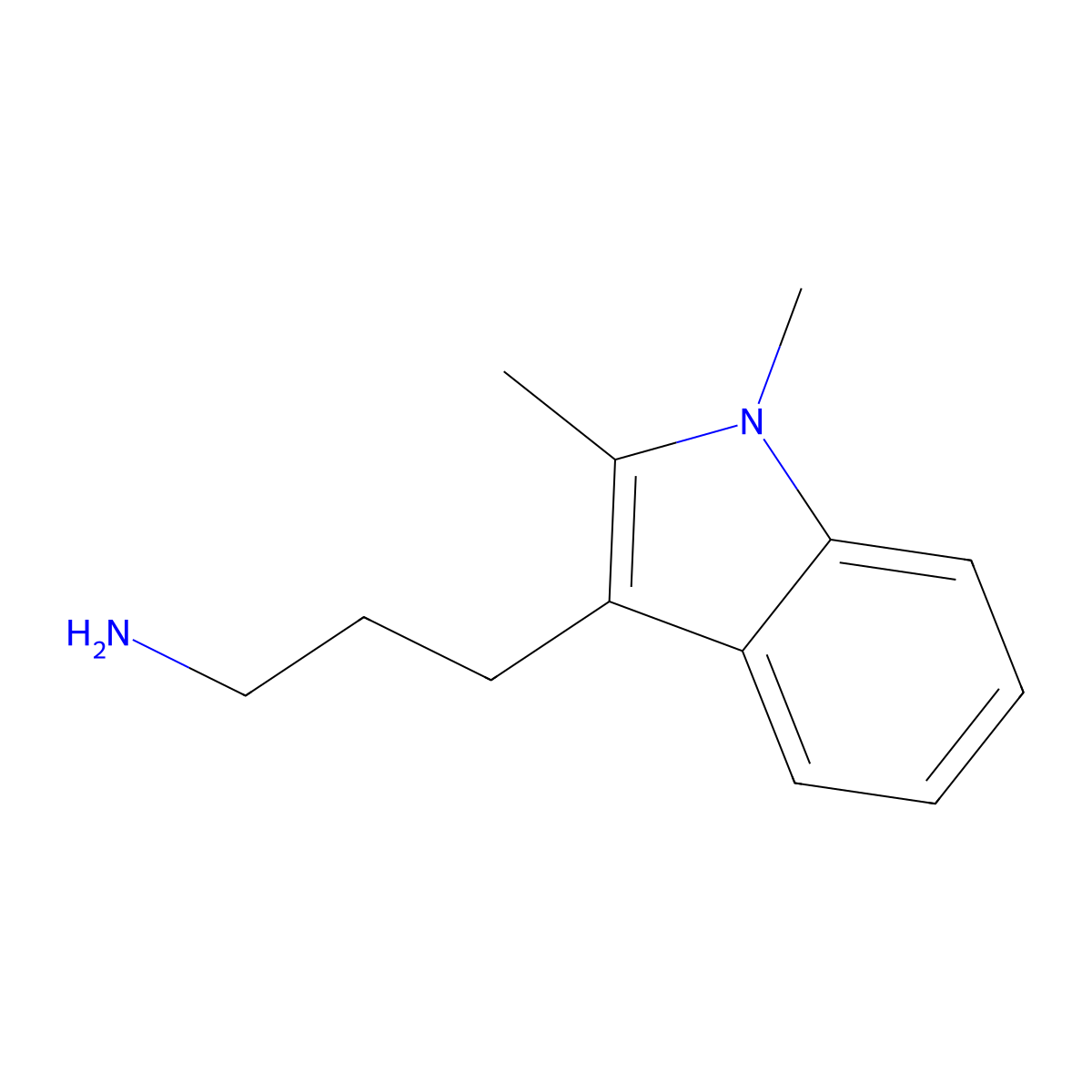 3-(1,2-dimethyl-1H-indol-3-yl)propan-1-amine molecular structure, CAS 30439-75-9