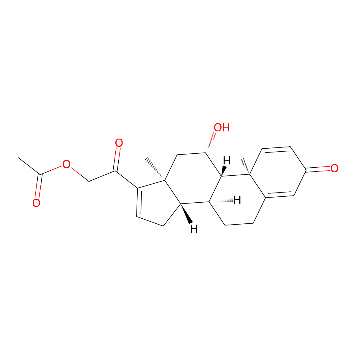 (11beta)-21-(Acetyloxy)-11-hydroxypregna-1,4,16-triene-3,20-dione molecular structure, CAS 3044-42-6