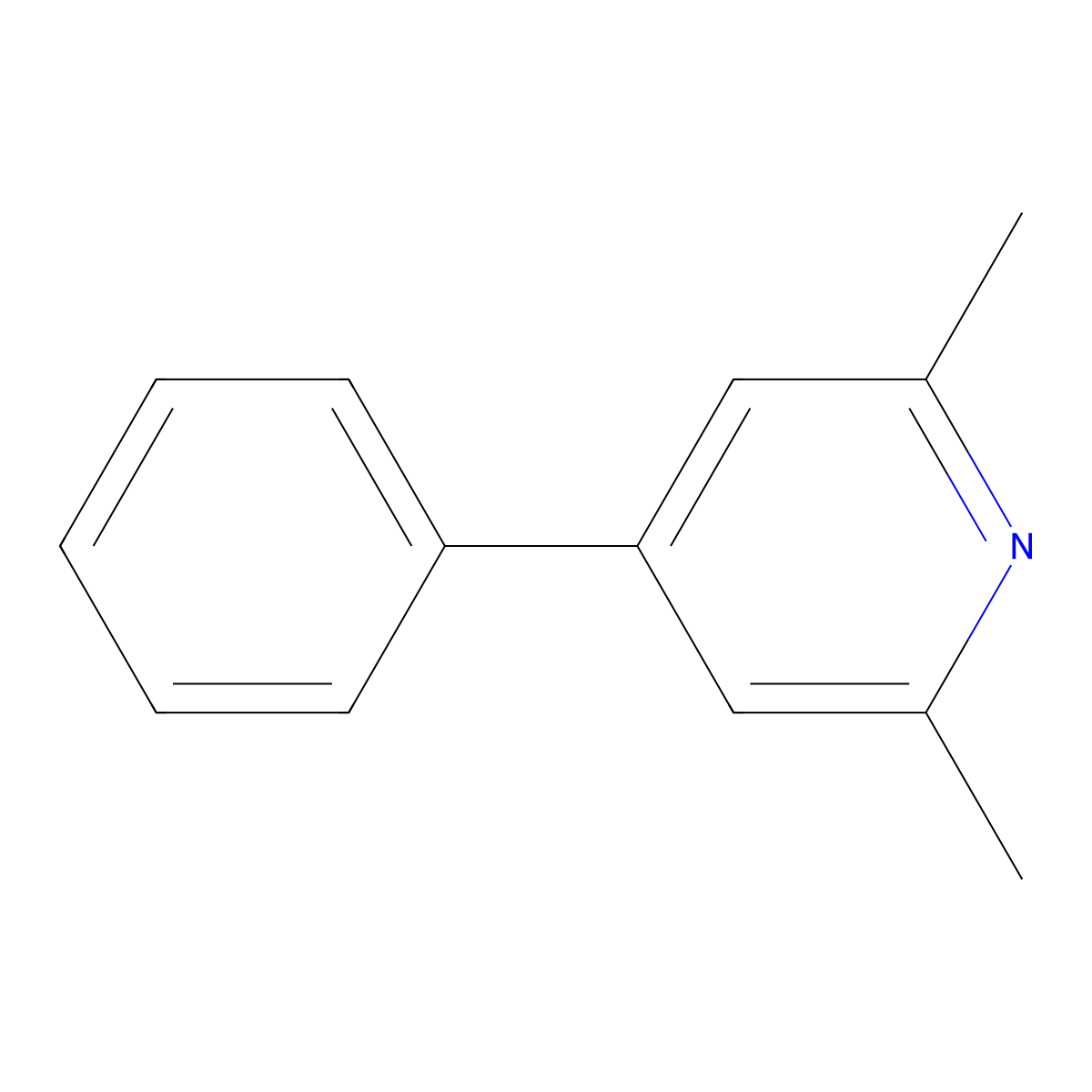 2,6-Dimethyl-4-phenylpyridine molecular structure, CAS 3044-71-1