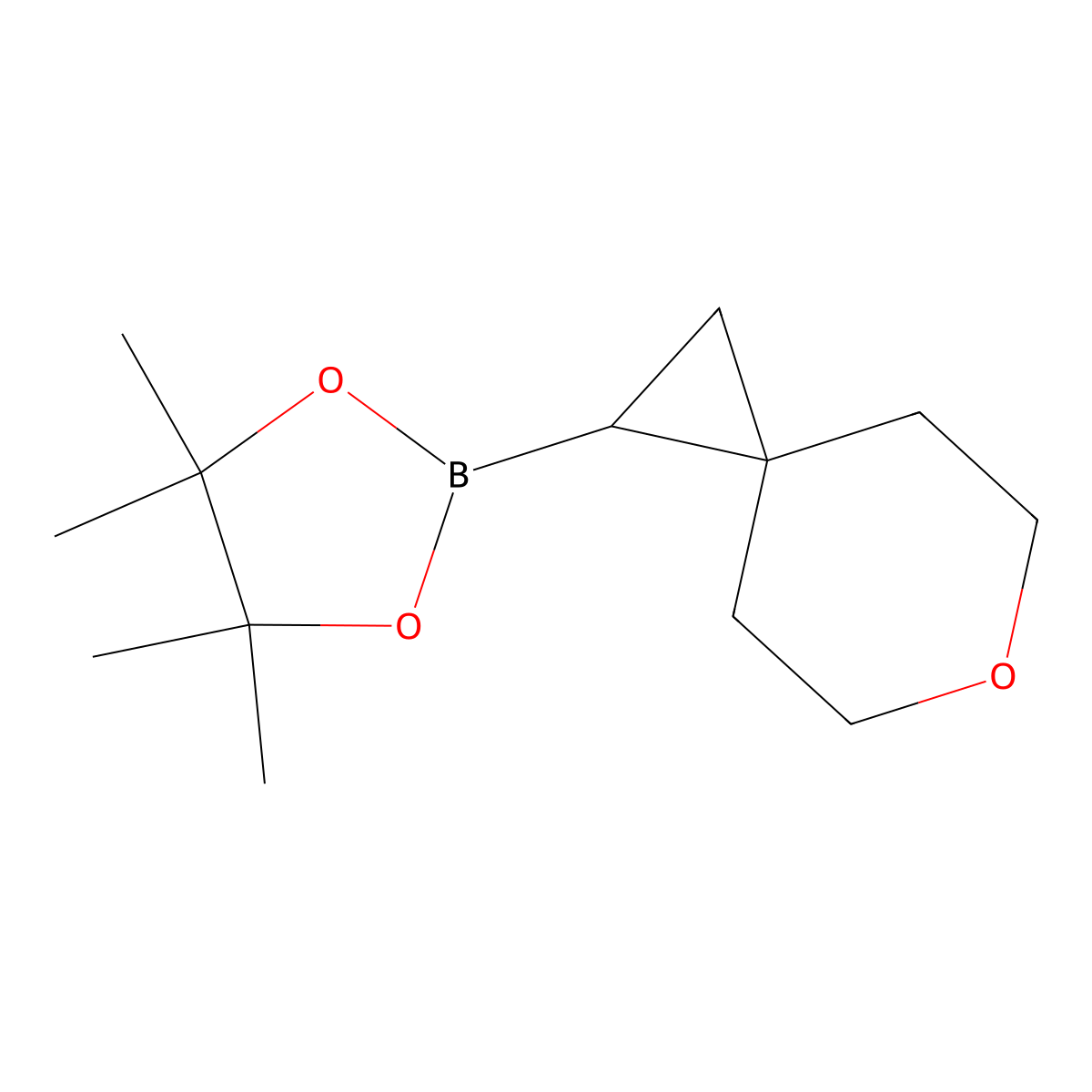 4,4,5,5-Tetramethyl-2-{6-oxaspiro[2.5]octan-1-yl}-1,3,2-dioxaborolane molecular structure, CAS 3044043-34-4