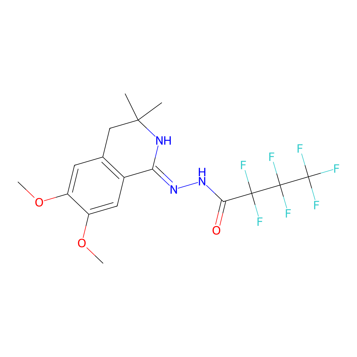 N'-(6,7-Dimethoxy-3,3-dimethyl-3,4-dihydroisoquinolin-1-yl)-2,2,3,3,4,4,4-heptafluorobutanehydrazide molecular structure, CAS 304435-61-8