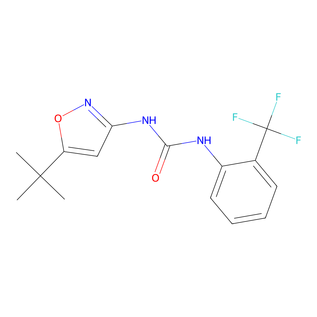 1-(5-(tert-Butyl)isoxazol-3-yl)-3-(2-(trifluoromethyl)phenyl)urea molecular structure, CAS 304440-06-0
