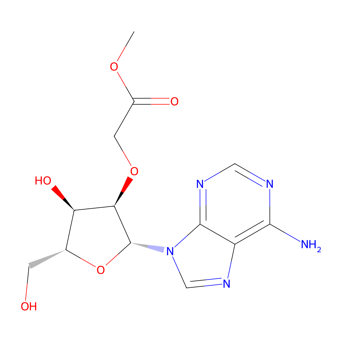 Adenosine, 2'-O-(2-methoxy-2-oxoethyl)- molecular structure, CAS 304442-35-1