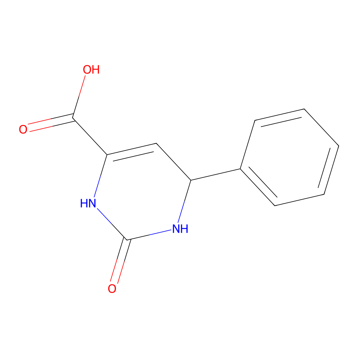 2-Oxo-6-phenyl-1,2,3,6-tetrahydropyrimidine-4-carboxylic acid molecular structure, CAS 304443-33-2