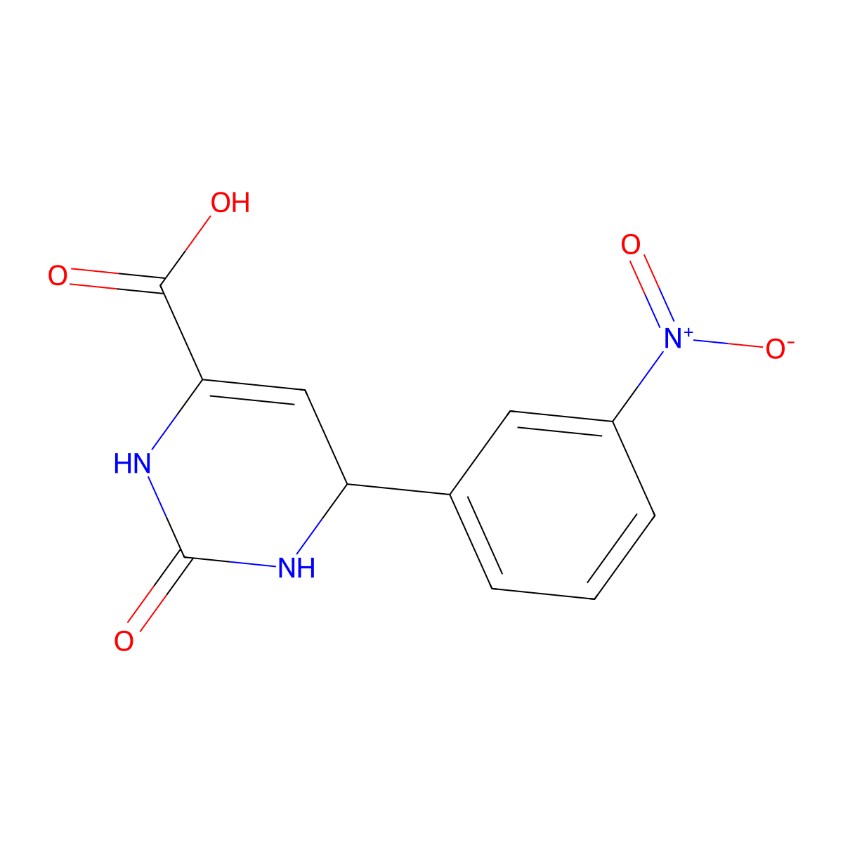 6-(3-Nitrophenyl)-2-oxo-1,2,3,6-tetrahydropyrimidine-4-carboxylic acid molecular structure, CAS 304443-35-4