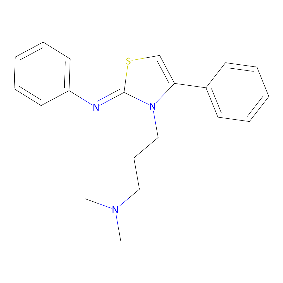 (Z)-N-(3-(3-(dimethylamino)propyl)-4-phenylthiazol-2(3H)-ylidene)aniline molecular structure, CAS 304443-96-7