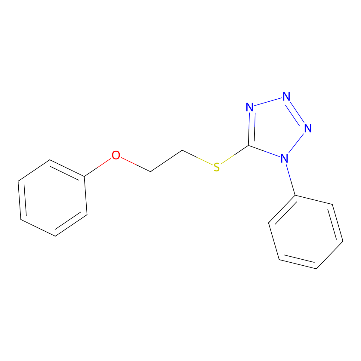 5-(2-Phenoxyethylsulfanyl)-1-phenyltetrazole molecular structure, CAS 304444-36-8