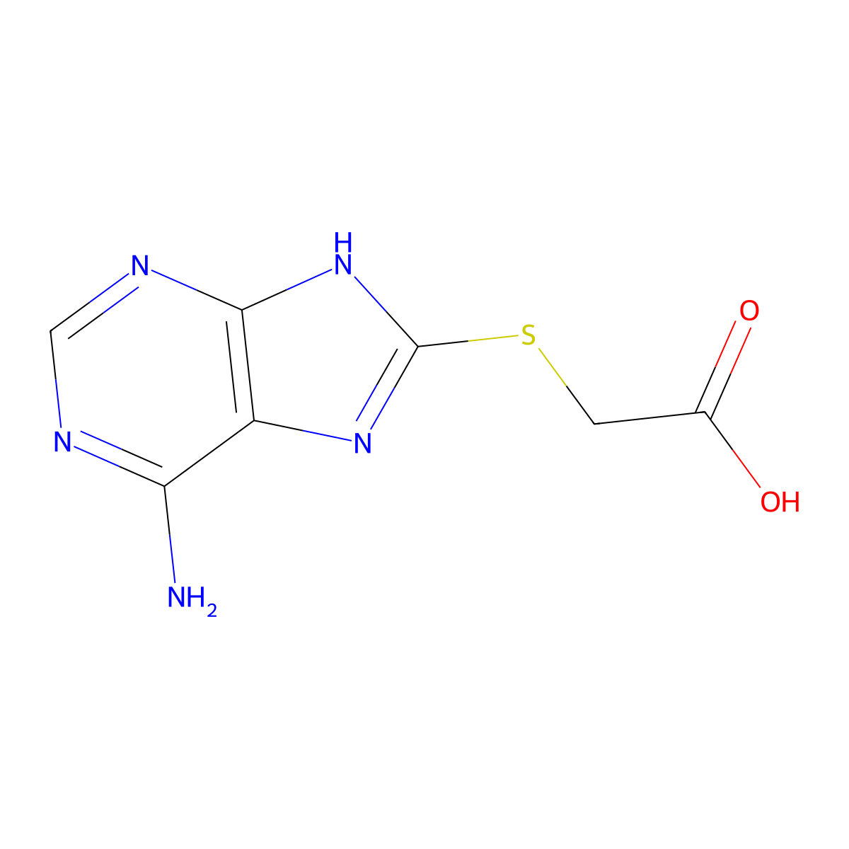 [(6-amino-9H-purin-8-yl)sulfanyl]acetic acid molecular structure, CAS 304444-52-8